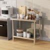 Living and Home 2 Tier Commercial Kitchen Prep & Work Stainless Steel Table with Backsplash