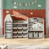 Living and Home Kids Large Plastic Toy Storage Organizer and Bookshelf Combination