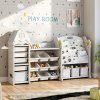 Living and Home Kids Large Plastic Toy Storage Organizer and Bookshelf Combination