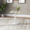 Living and Home White Square Cafe Table with Metal Base, 60cm W x 60cm D x 74cm H