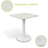 Living and Home White Square Cafe Table with Metal Base, 60cm W x 60cm D x 74cm H