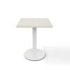 Living and Home White Square Cafe Table with Metal Base, 60cm W x 60cm D x 74cm H