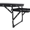 Living and Home Black Outdoor Portable Folding Camping Table, 63cm (W) x 41cm (D) x 28cm (H)