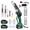 Living and Home 6 Inch & 8 Inch Portable Cordless Electric Chainsaw with 2 Batteries
