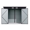 Living and Home 4x8ft Outdoor Storage Shed, Galvanized Steel Garden Shed Lockable with Double Doors & 2 Vents