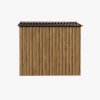 Living and Home 8.46 x 6.79FT Apex Roof Metal Garden Storage Shed with Lockable Sliding Doors, Brown Wood Grain