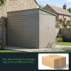 Living and Home 4.71 x 8.86FT Metal Pent Roof Garden Storage Shed, Grey