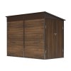 Living and Home 4.71 x 8.86FT Metal Pent Roof Garden Storage Shed, Brown Wood Grain