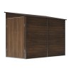 Living and Home 4.71 x 8.86FT Metal Pent Roof Garden Storage Shed, Brown Wood Grain