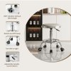 Living and Home Height-Adjustable PU Leather Round Salon Rolling Stool