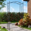 Black Garden Metal Arch, 110cm W x 45cm D x 230cm H