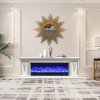 Living and Home TV Stand Electric Fireplace Adjustable Flame with Remote