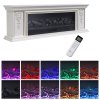 Living and Home TV Stand Electric Fireplace Adjustable Flame with Remote