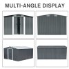  10.6 x 12.7 FT Metal Apex Roof Garden Shed Outdoor Storage House Double Door with Foundation Base, Charcoal Black