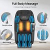 Living and Home Zero Gravity Full Body Massage Chair, PU Leather Electric Recliner with Touch Screen Control, Back Heating, Bluetooth Speaker, Full Body Airbag Massage, Foot Rollers and USB Charging