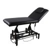 Living and Home Electric Height Adjustable Massage Table, Reclining Facial Spa Bed with Backrest Adjustment, Mobile Beauty Tattoo Bed with Wheels, 180cm Black PU Salon Treatment Bed