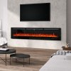 80 Inch Recessed & Wall Mounted Electric Fireplace with Remote, 12 Flame Colours