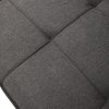 Living and Home Dark Grey Linen Convertible Sofa Bed, 3 Position Adjustable Futon Sofa with Metal Legs for Guest Room