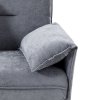 Living and Home Grey Fabric 3-Seater Convertible Sofa Bed, Modern Sleeper Sofa with Metal Legs and 2 Throw Pillows