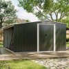  10.83ft x 8ft Garden Metal Storage Shed with Log Storage