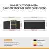  10.83ft x 8ft Garden Metal Storage Shed with Log Storage