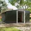 10.83ft x 8ft Garden Metal Storage Shed with Log Storage