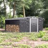  10.83ft x 8ft Garden Metal Storage Shed with Log Storage