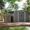 10.27x8.4ft Outdoor Metal Storage Shed with Lean-to, Apex Roof, Double Door