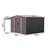 10.27x8.4ft Outdoor Metal Storage Shed with Lean-to, Apex Roof, Double Door