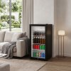 83L Freestanding Beverage Cooler Drinks Fridge, Refrigerator with 9L Freezer Box