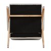 Linen Upholsteried Armchair with Wooden Legs