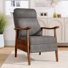 Manual Recliner Armchair with Foldable Footrest, Grey