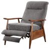 Manual Recliner Armchair with Foldable Footrest, Grey