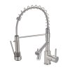 Dual Spout Swivel Kitchen Faucet with LED Light
