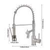 Dual Spout Swivel Kitchen Faucet with LED Light