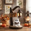 Living and Home Halloween Ghost Reading Book Lamp Figurine