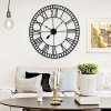 Large Decorative Metal Roman Numeral Skeleton Wall Clock