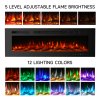 60 Inch Recessed & Wall Mounted Electric Fireplace with Remote