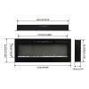 60 Inch Recessed & Wall Mounted Electric Fireplace with Remote