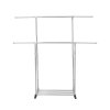 Living and Home Adjustable Stainless Steel Dual-Rod Clothes Drying Rack with Wheels