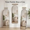 Modern Arched Metal Floor Mirror, 50cm W x 160cm H
