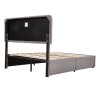 Living and Home Double Upholstered Bed Frame with 2 Drawers