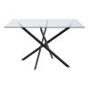 Living and Home 100x60cm Tempered Glass Dining Table with Iron Legs