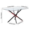 Living and Home 100x60cm Tempered Glass Dining Table with Iron Legs