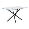 Living and Home 120x80cm Tempered Glass Dining Table with Iron Legs