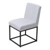 Living and Home Set of 2 Chenille Upholstered Dining Chairs in Light Grey