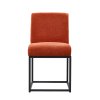 Living and Home Set of 2 Chenille Upholstered Dining Chairs in Orange