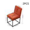 Living and Home Set of 2 Chenille Upholstered Dining Chairs in Orange