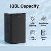 106L Single Door Fridge with Built-in Ice Box, Black