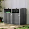 5x4 FT Metal Double Bin Storage Shed, Grey
